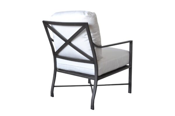 X Back Aluminum Club Chair - Champagne/Linen Cream - Image 3