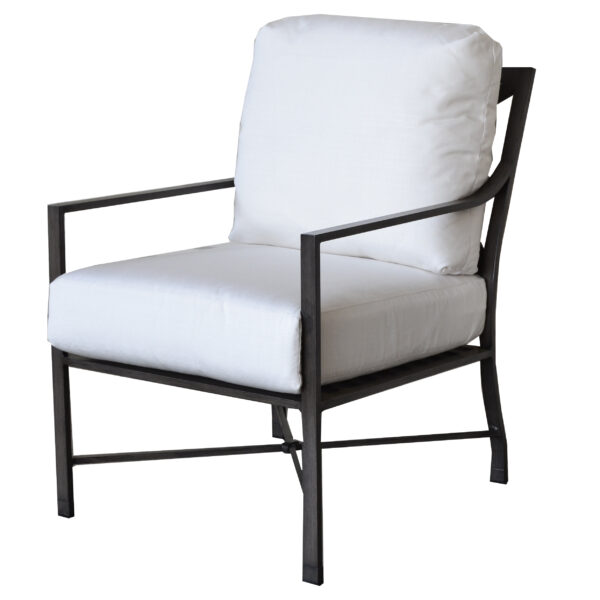 X Back Aluminum Club Chair - Champagne/Linen Cream - Image 2